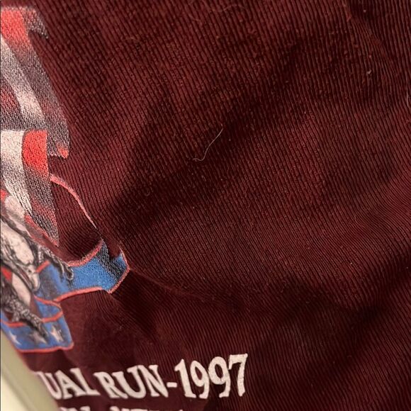 Vintage Laughlin Motorcycle Rally 15th Annual Run 1997 Burgundy Tank Top Eagle - Picture 9 of 12